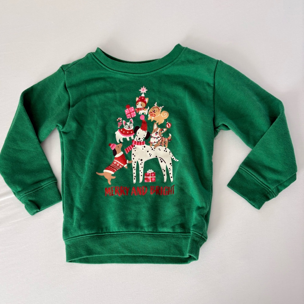 Holiday Dog Toddler Pullover Crewneck Sweatshirt